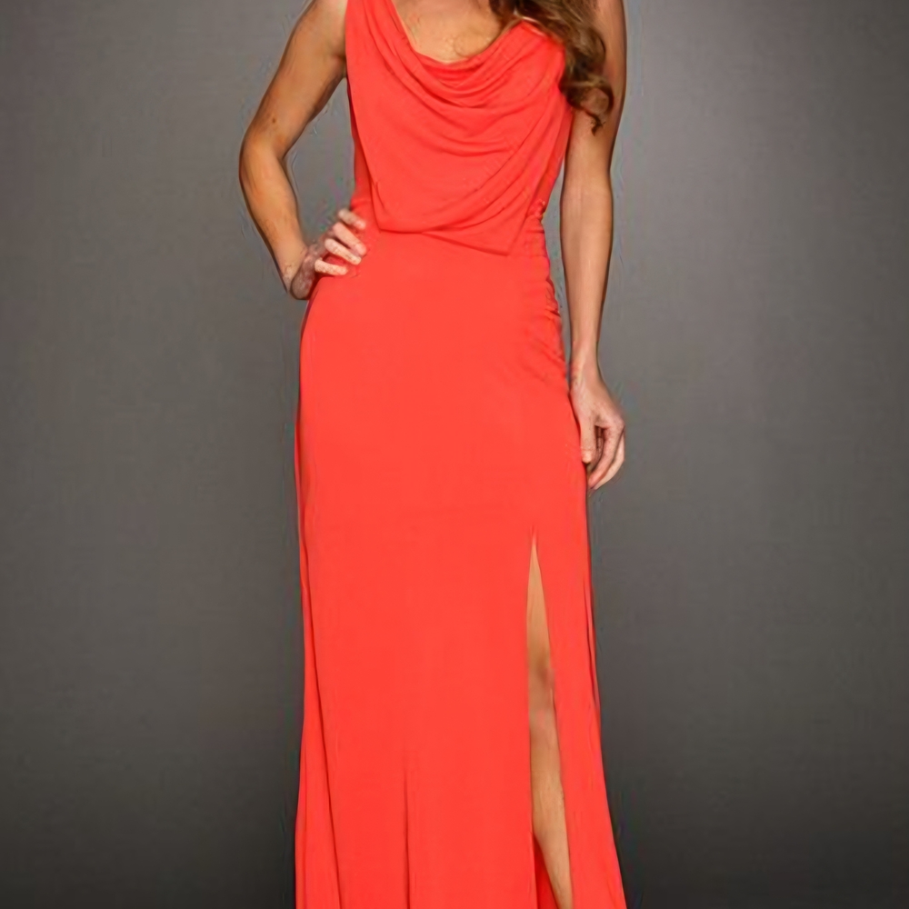 BCBGMAXA Elegant Coral Evening Gown(D1)